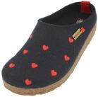Haflinger Grizzly Cuoricino Filzclog aus reinem Wollfilz Unisex Herzmotiv Hausschuh
