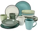 CreaTable Kombiservice Geschirr-Set Fashion (16-tlg), 4 Personen, Steinzeug, Service,