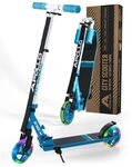 Apollo Cityroller Skyracer LED City Scooter Kinder, Tretroller mit Federung,