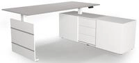 KERKMANN Schreibtisch Sitz-/Stehtisch Move 3 180x80x72-120 mit Sideboard lichtgrau