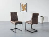 HELA Esszimmerstuhl Donna (Set, 2 St), Freischwinger mit Vintage Microfaser...