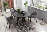 SIT Esstisch Runder Esstisch Mangoholz 120 cm Massivholz Vintage Industrial, Runder