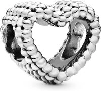 Pandora Kettenanh&auml;nger Pandora Offenes Metallperlen Herz -Charm 797516...