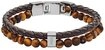 Fossil Armband Schmuck Geschenk Edelstahl Leder VINTAGE CASUAL, mit Tigerauge
