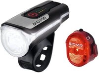 SIGMA Fahrradbeleuchtung Aura 80 Set 17850 Fahrradlampe LED mit R&uuml;cklicht