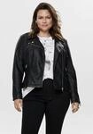Lederimitatjacke ONLY CARMAKOMA "CAREMMY FAUX LEATHER BIKER", Damen, Gr. 50,...