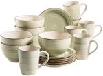Fr&uuml;hst&uuml;cks-Geschirrset M&Auml;SER "Lumaca", gr&uuml;n (olivgr&uuml;n), 18, Geschirr-Sets,