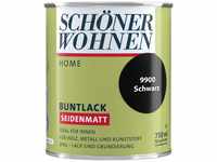 SCHÖNER WOHNEN FARBE Lack Home Buntlack, 750 ml, schwarz, seidenmatt, für...
