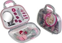 Klein Spielzeug-Frisierkoffer Koffer mit Braun F&ouml;n und Zubeh&ouml;r