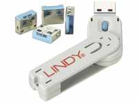 Lindy Laptopschloss LINDY USB-A Port Schloss USB-Lock + Key 4er Set Blau inkl. 1