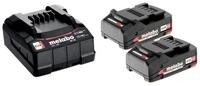 metabo Basis Set 2x Li-Power Akkupack 18 V 2,0 Ah Akku Schnelllade-Ger&auml;t