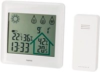 Hama Wetterstation mit Au&szlig;ensensor, Temperatur- und Wetterstation