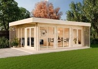 Alpholz Gartenhaus Holz Gardenlounge Viva B, BxT: 668x472 cm, in Naturbelassen mit