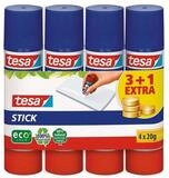 tesa Klebestift Stick ecoLogo&reg;, (4-tlg), 4er Set, Steckkappe mit Rollstopp, 4x...