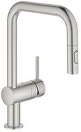 Grohe K&uuml;chenarmatur Minta, U-Auslauf herausziehbare Brause, Laminarstrahl