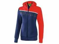 Erima Trainingsjacke Damen 5-C Trainingsjacke mit Kapuze blau|rot|weiß 38