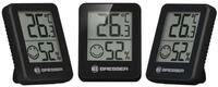 BRESSER Hygrometer ClimaTemp Thermo-Hygro Indikator 3er Set schwarz