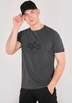 T-Shirt ALPHA INDUSTRIES "Basic T-Shirt", Herren, Gr. M, grau (grau schwarz), Single
