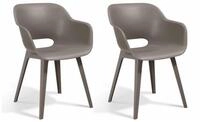 Keter Gartenstuhl Gartenst&uuml;hle Akola 2 Stk. Cappuccino-Braun (2 St)