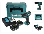 Makita Akku-Schlagbohrschrauber DHP 483 RGJ 18 V 40 Nm + 2x Akku 6,0 Ah +...