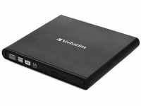 Verbatim Externer Slimeline CD/DVD-Brenner, Diskettenlaufwerk (USB 2.0,...