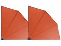 Grasekamp Sichtschutzfächer Premium 140 x 140 cm (2 Stk.) orange