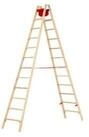 Hymer Stehleiter Hymer Holz-Stufenstehleiter, beidseitig begehbar, 2x12 Stufen