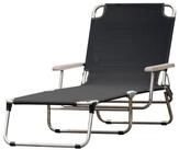 Fiam Gartenliege Sonnenliege Amigo 40 plus Schwarz mit Armlehne von FIAM