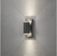 KONSTSMIDE Au&szlig;en-Wandleuchte 2-flammig, Aluminium, anthrazit, GU10, IP54,