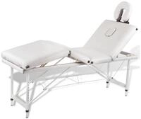 vidaXL Massageliege, Massagetisch mit Aluminiumrahmen, faltbar 4 Zonen Creme-Wei&szlig;