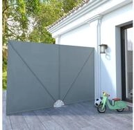 vidaXL Sichtschutzf&auml;cher Faltbarer Terrassen-Seitenf&auml;cher Grau 300&times;200 cm