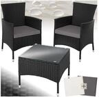 tectake Sitzgruppe Rattan Gartenset f&uuml;r 2 Personen, 2 Bezugssets, (Loungeset Luzern,