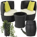 tectake Sitzgruppe Aluminium Rattan Gartenlounge, stapelbar, mit