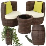 tectake Sitzgruppe Aluminium Rattan Gartenlounge, stapelbar, mit