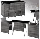 tectake Sitzgruppe Rattan Gartenlounge f&uuml;r 2 Personen, zusammenschiebbar, (Loungeset
