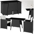 tectake Sitzgruppe Rattan Gartenlounge f&uuml;r 2 Personen, zusammenschiebbar, (Loungeset