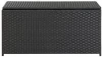 vidaXL Gartenbox, Gartenaufbewahrungsbox Poly Rattan 100x50x50 cm Schwarz