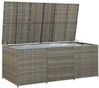 vidaXL Gartenbox, Gartenaufbewahrungsbox Poly Rattan 180x90x70 cm Grau