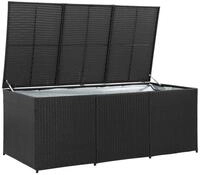 vidaXL Gartenbox, Gartenaufbewahrungsbox Poly Rattan 180x90x70 cm Schwarz