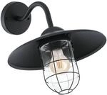 EGLO Wandleuchte Melgoa Au&szlig;en-Wandlampe, Wandleuchte aus Stahl und Glas, E27, IP44,