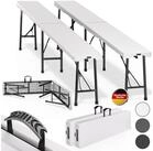 Casaria Gartenbank (2-St), 2er Set Bierbank Klappbar Kunststoff 8 Personen Tragegriff