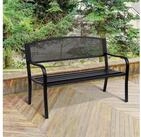 Outsunny Gartenbank 2-Sitzer Garten Stahl Schwarz (Sitzbank, 1-St., Parkbank),...