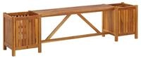 vidaXL Gartenbank Gartenbank mit 2 Pflanzk&uuml;beln 150x30x40 cm Massivholz (1-St)