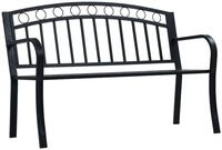 vidaXL Gartenbank Gartenbank 125 cm Schwarz Stahl (1-St)
