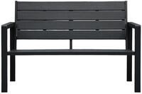 vidaXL Gartenbank, Outdoor Bank 120 cm HDPE Schwarz Holz-Optik