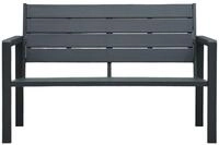 vidaXL Gartenbank, Outdoor Bank 120 cm HDPE Grau Holz-Optik