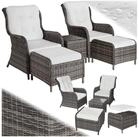 tectake Sitzgruppe Aluminium Rattan Gartenlounge f&uuml;r 2 bis 4 Personen, kein Aufbau,