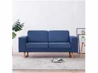 vidaXL Sofa 2-Sitzer-Sofa Stoff Blau