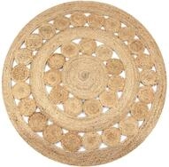 vidaXL Teppich Teppich Flechtmuster Jute 120 cm Rund, Runde