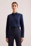 Hemdbluse SEIDENSTICKER, Damen, Gr. S (36), dunkelblau, 100% Baumwolle, unifarben,